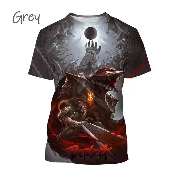 Anime Berserker T-Shirt 3D-Druck Street Style Casual Herren T-Shirt