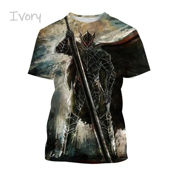 Anime Berserker T-Shirt 3D-Druck Street Style Casual Herren T-Shirt