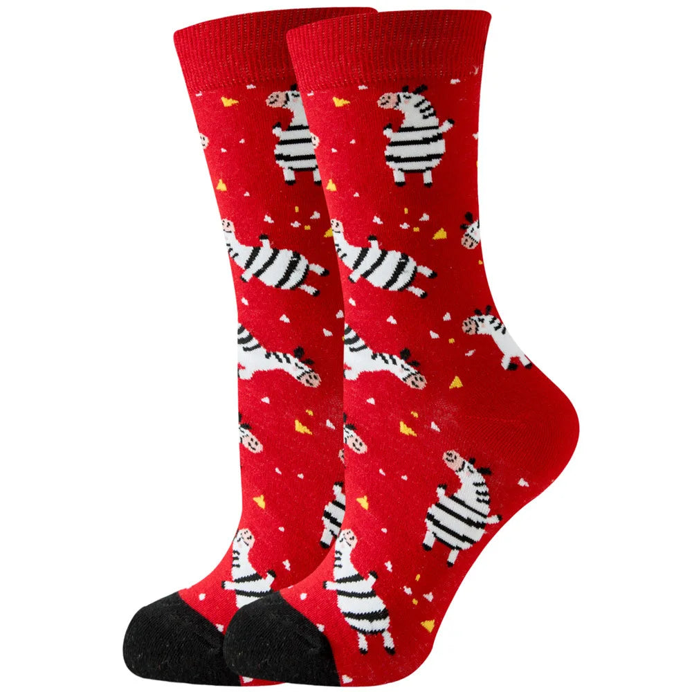 Süße Cartoon Tier & Blumen Socken – Kawaii Harajuku Mode für Herbst & Winter
