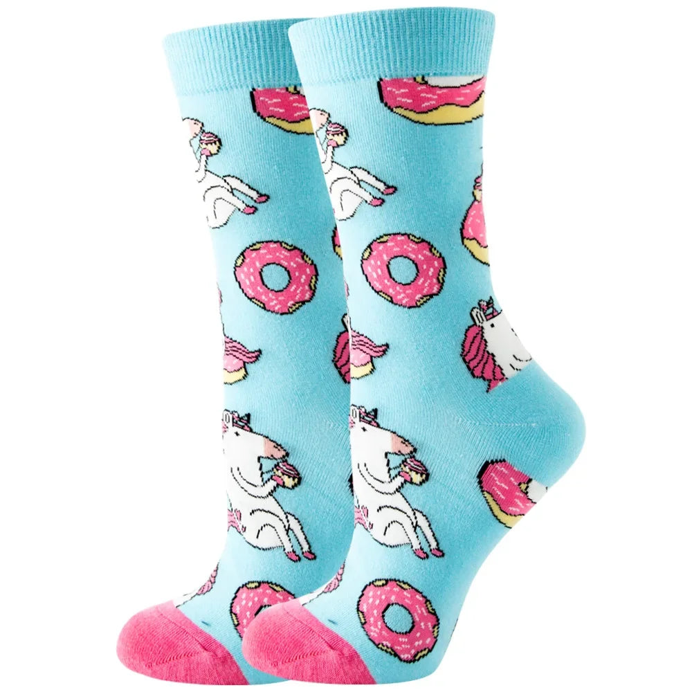 Süße Cartoon Tier & Blumen Socken – Kawaii Harajuku Mode für Herbst & Winter
