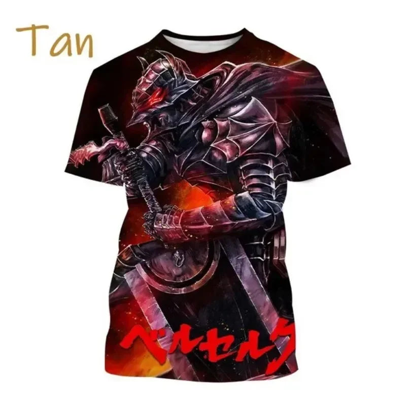 Anime Berserker T-Shirt 3D-Druck Street Style Casual Herren T-Shirt