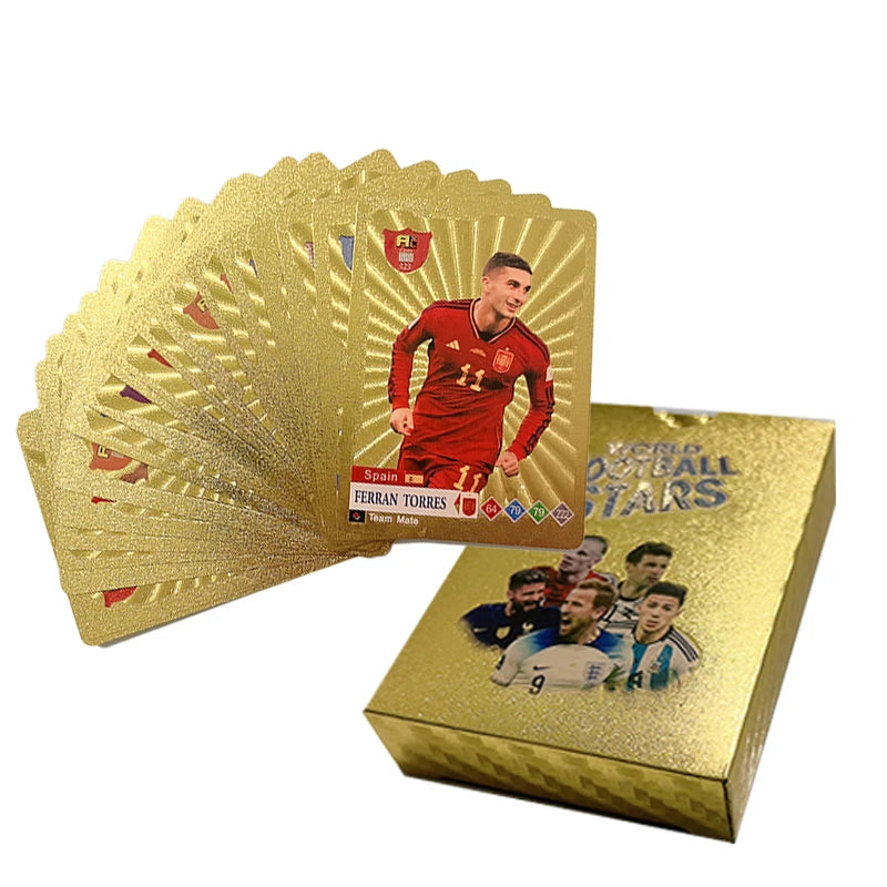 55-27PCS  Football Cards Gold And Silver Limited Edition World Superstar Cards