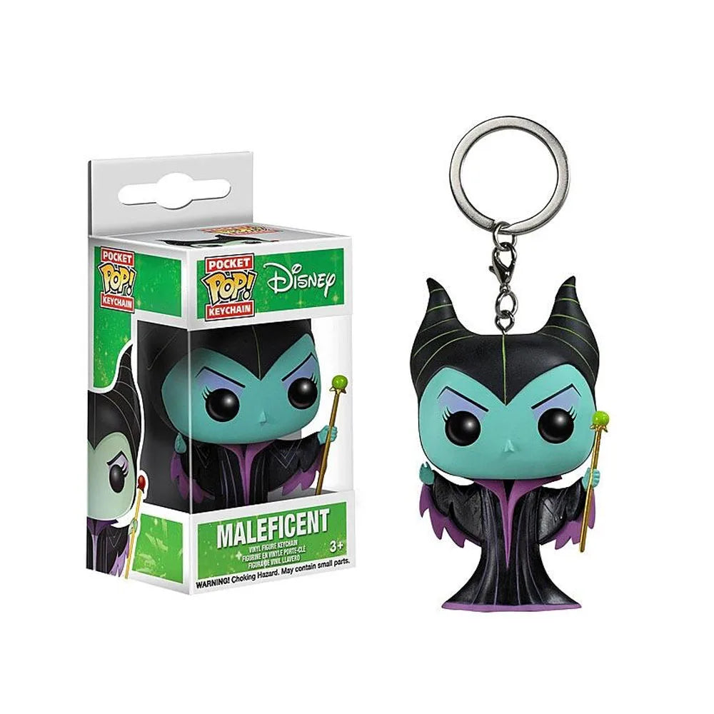 Funko Pop Keyring Ursula Disney Villains Maleficent Pop Pocket Keychains Disney Vinyl Action Figure Toys