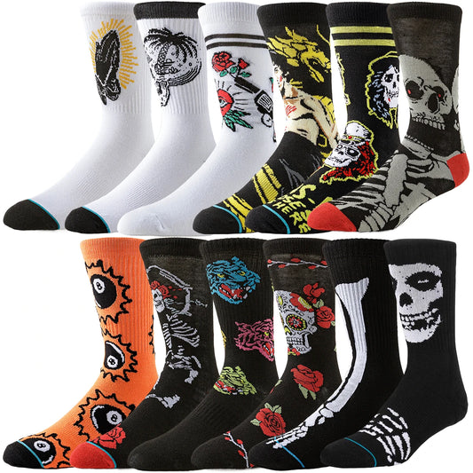 Hip Hop Totenkopf Socken – Sportliche Tube Socken für Männer & Frauen