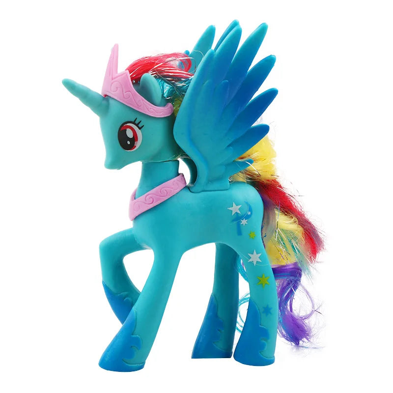 Figurines d'action My Little Pony – Rarity, Applejack, Rainbow Dash, Princesse Celestia Poupées modèles d'anime pour enfants et filles Cadeaux