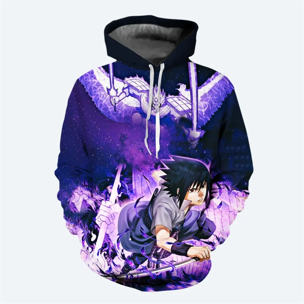 Sweat à capuche imprimé 3D Sasuke Naruto Fashion Pullover Sweatshirt