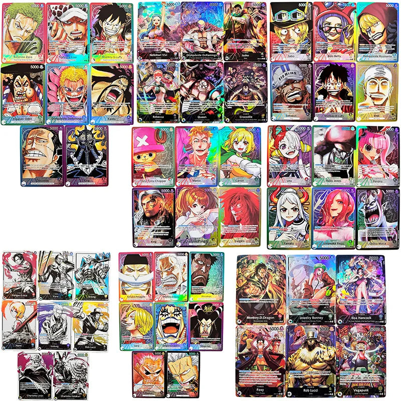 Anime One Piece OPCG English Leader Luffy Sabo Zoro Nami Law Game Anime Collection Cards