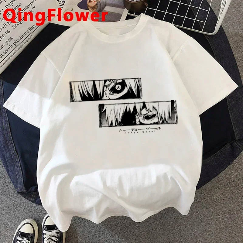 T-shirt Tokyo Ghoul Kaneki Ken Eyes – Vêtements de ville graphiques Ulzzang