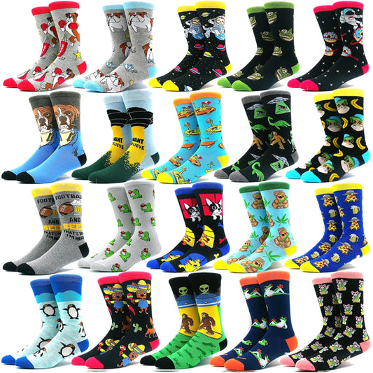 Lustige Alien- und Dinosauriersocken aus Baumwolle – Crazy Shark & ​​Planet Designs