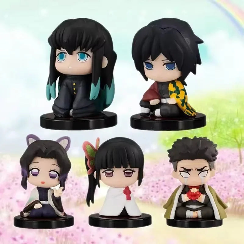 5pcs Demon Slayer Qposket Figures – Nezuko, Tanjirou, Zenitsu, Inosuke, Kyoujurou, Giyuu PVC Model Toys for Children Gift