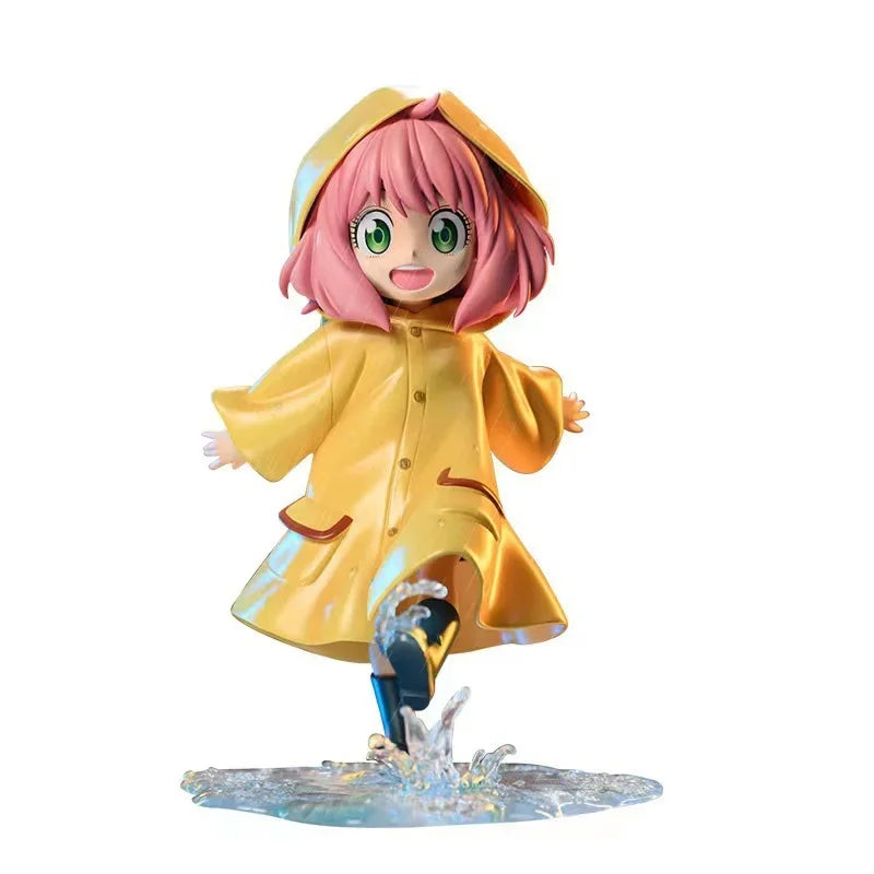 12.5cm Spy x Family Anya Forger Raincoat Figure – Cute PVC Collectible Model Doll