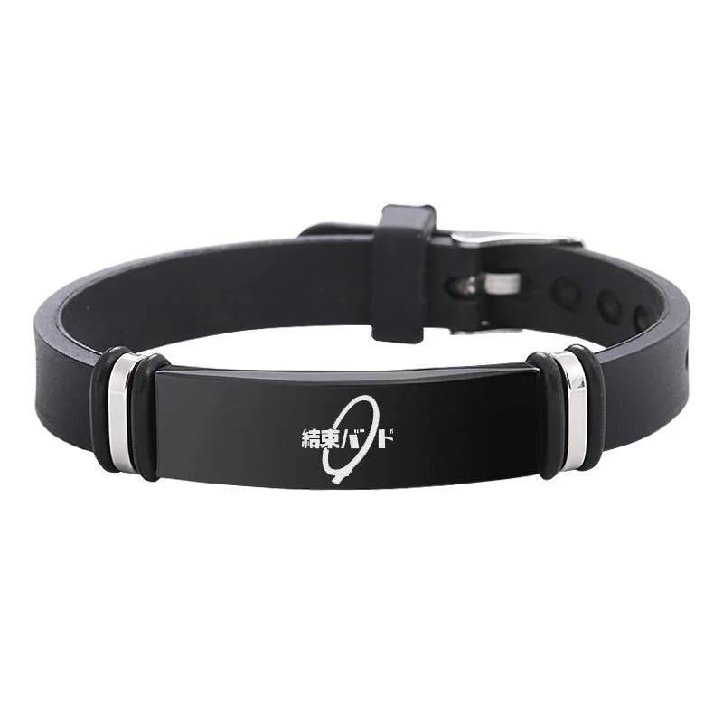 BOCCHI THE ROCK Anime Gotou Bracelets Stainless Steel Adjustable Wristband Jewellery for Men and Women Silicone Material