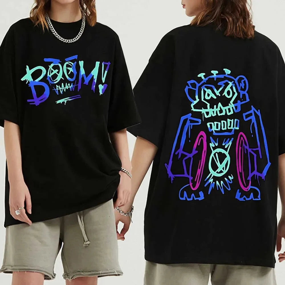 Arcane Jinx T-Shirt Pure Cotton Graphic Anime Streetwear