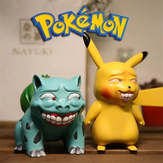TOMY Pokemon Lustige Freak Pikachu Bulbasaur Anime Action Figur Modell Spielzeug