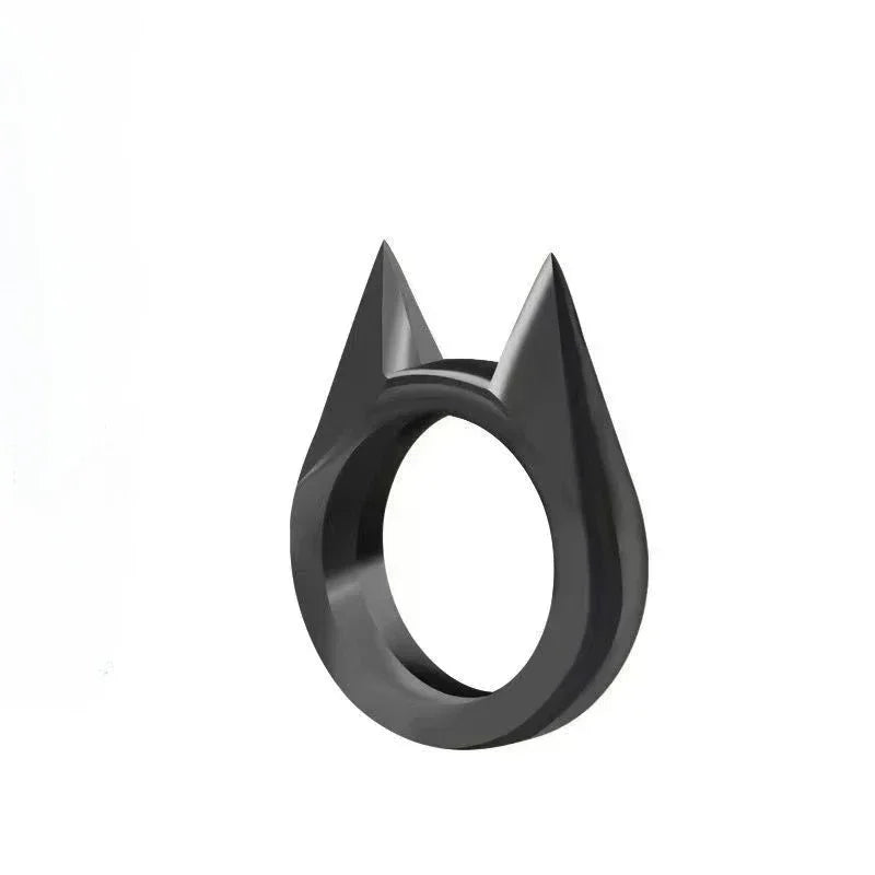 Bagues d'autodéfense unisexes en forme d'oreilles de chat mignon - Bijoux de phalange en métal multifonctionnels pour femmes et hommes