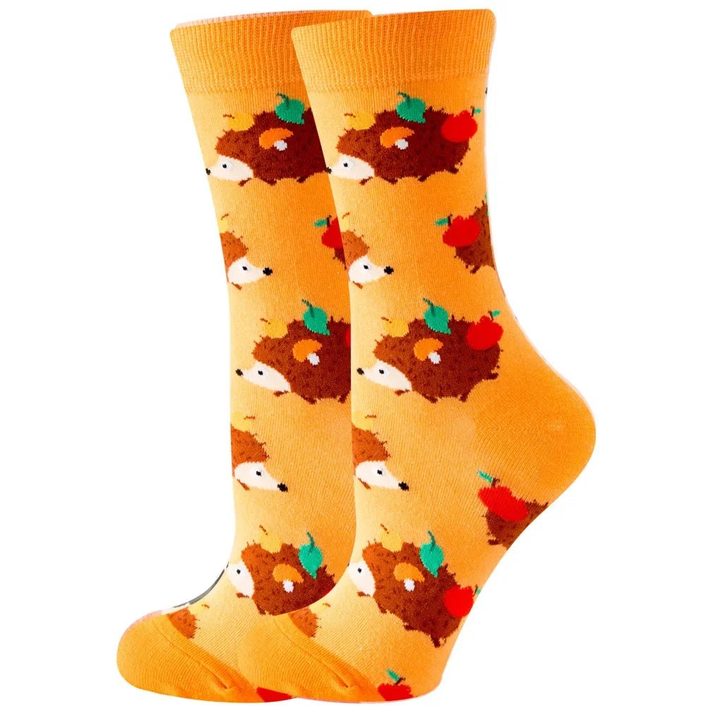 Süße Cartoon Tier & Blumen Socken – Kawaii Harajuku Mode für Herbst & Winter