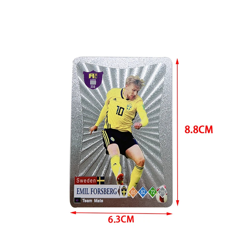 55-27PCS  Football Cards Gold And Silver Limited Edition World Superstar Cards