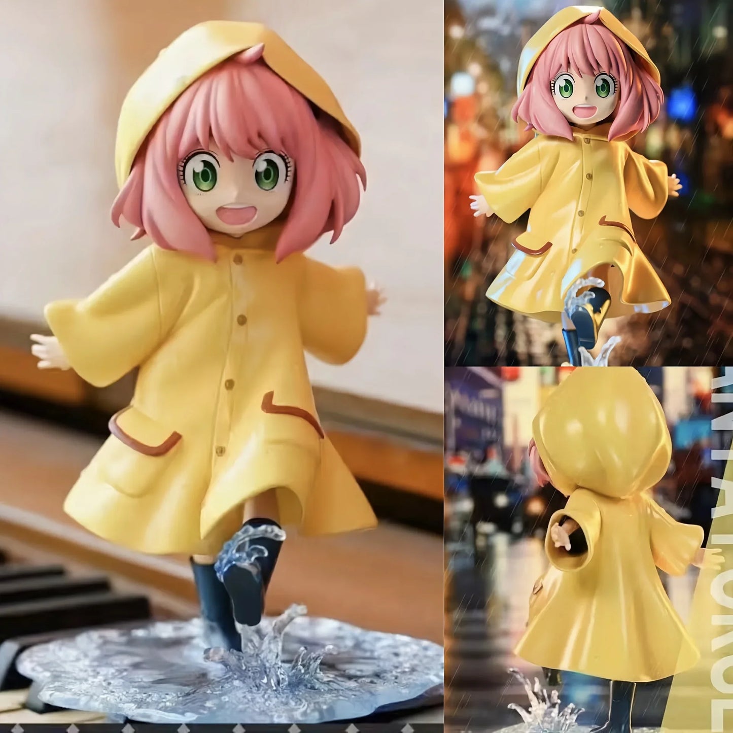 12.5cm Spy x Family Anya Forger Raincoat Figure – Cute PVC Collectible Model Doll