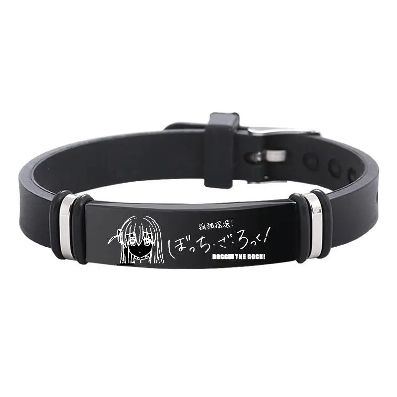 BOCCHI THE ROCK Anime Gotou Bracelets Stainless Steel Adjustable Wristband Jewellery for Men and Women Silicone Material
