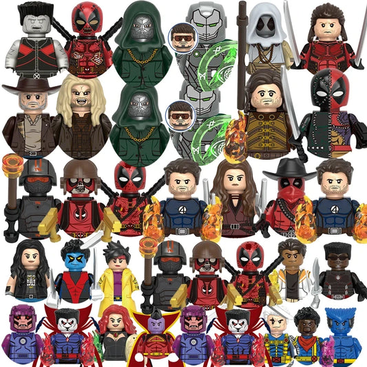 Marvel Mini Blocks – Doctor Doom, Cable und Mr. Sinister Actionfiguren, Bauspielzeugset für Kinder und Partygeschenke