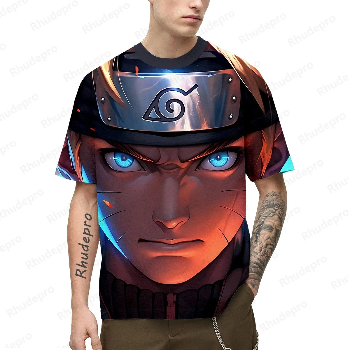 T-shirt imprimé 3D Naruto – Uzumaki Naruto Anime Manches courtes