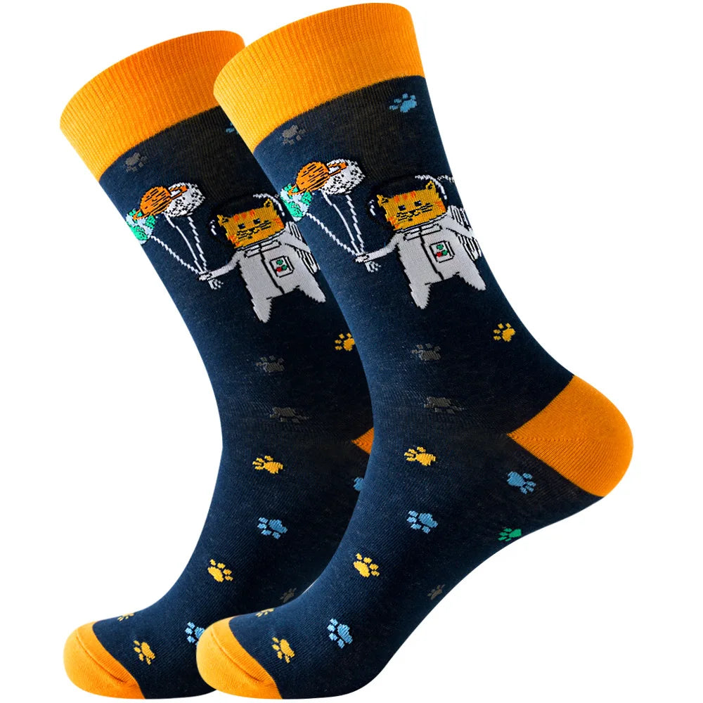 Neue lange Tube-Socken aus gekämmter Baumwolle – Lustige Harajuku Skateboard Crew für Männer