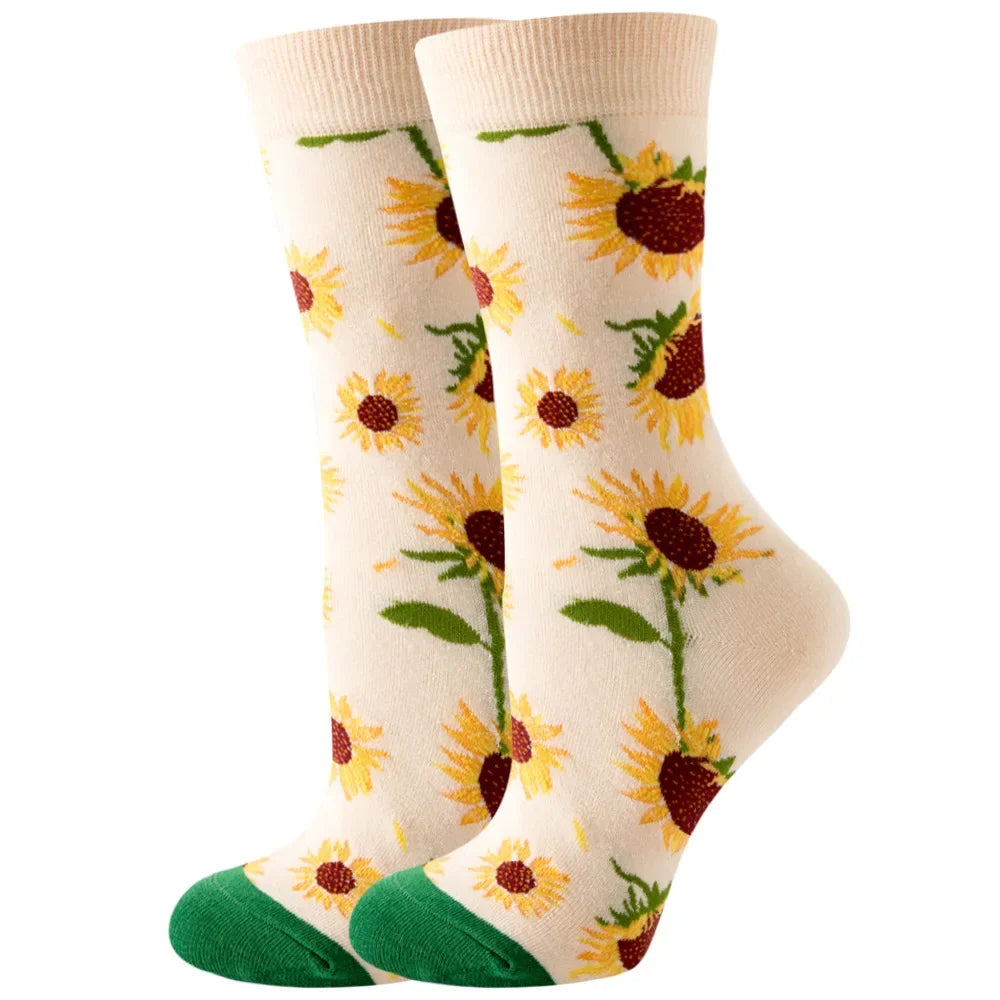 Süße Cartoon Tier & Blumen Socken – Kawaii Harajuku Mode für Herbst & Winter