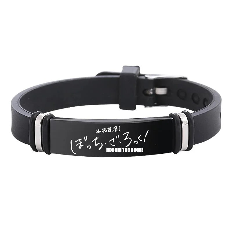 BOCCHI THE ROCK Anime Gotou Bracelets Stainless Steel Adjustable Wristband Jewellery for Men and Women Silicone Material