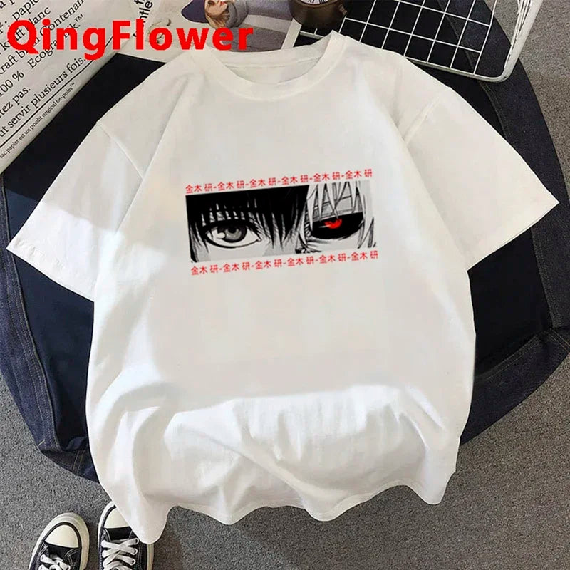 T-shirt Tokyo Ghoul Kaneki Ken Eyes – Vêtements de ville graphiques Ulzzang