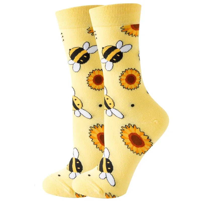 Süße Cartoon Tier & Blumen Socken – Kawaii Harajuku Mode für Herbst & Winter
