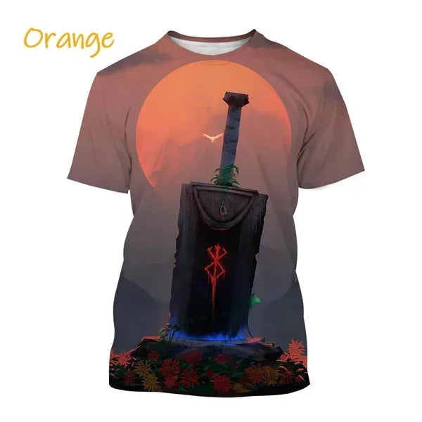 Anime Berserker T-Shirt 3D-Druck Street Style Casual Herren T-Shirt