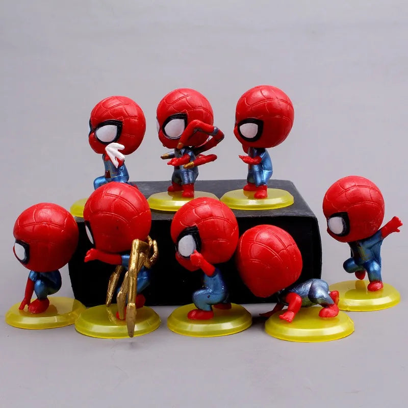 Marvel Spider-Man 8-teiliges Q-Version PVC-Figurenset – Cake Toppers &amp; Gifts