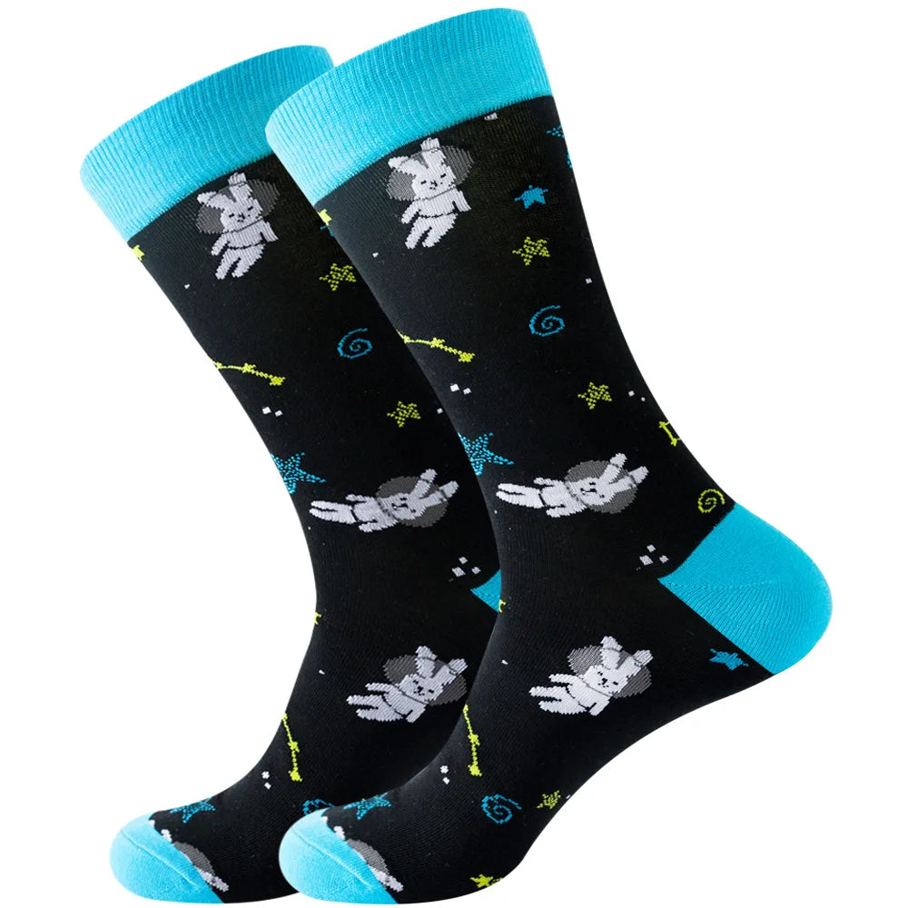 Neue lange Tube-Socken aus gekämmter Baumwolle – Lustige Harajuku Skateboard Crew für Männer