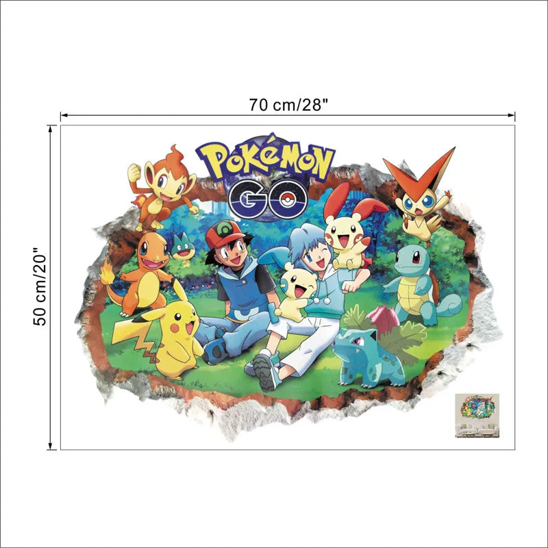 Sticker mural Pokémon Pikachu pour enfants Décoration murale Affiches