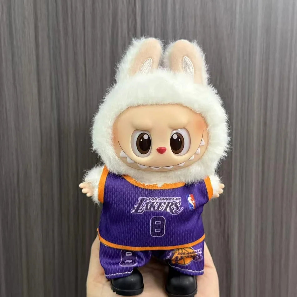 Anime Labubu Puppe Kleidung Fußball Basketball Trikots Labubu Idol V1 V2 Puppen Kleidung Zubehör 15/17 cm Plüsch Puppe Universal