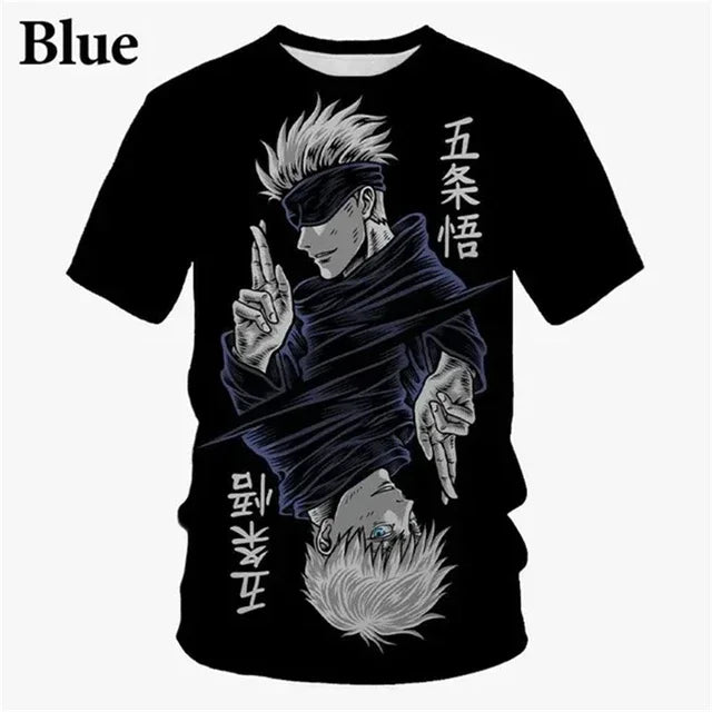 T-shirt imprimé en 3D Jujutsu Kaisen T-shirt d'été décontracté avec dessin animé
