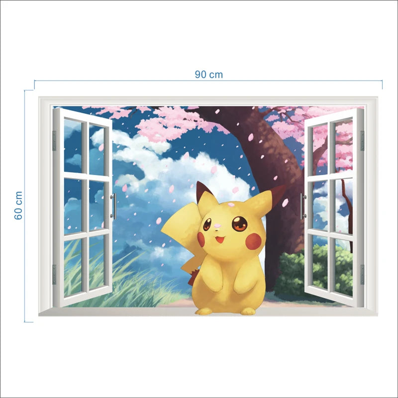 Sticker mural Pokémon Pikachu pour enfants Décoration murale Affiches