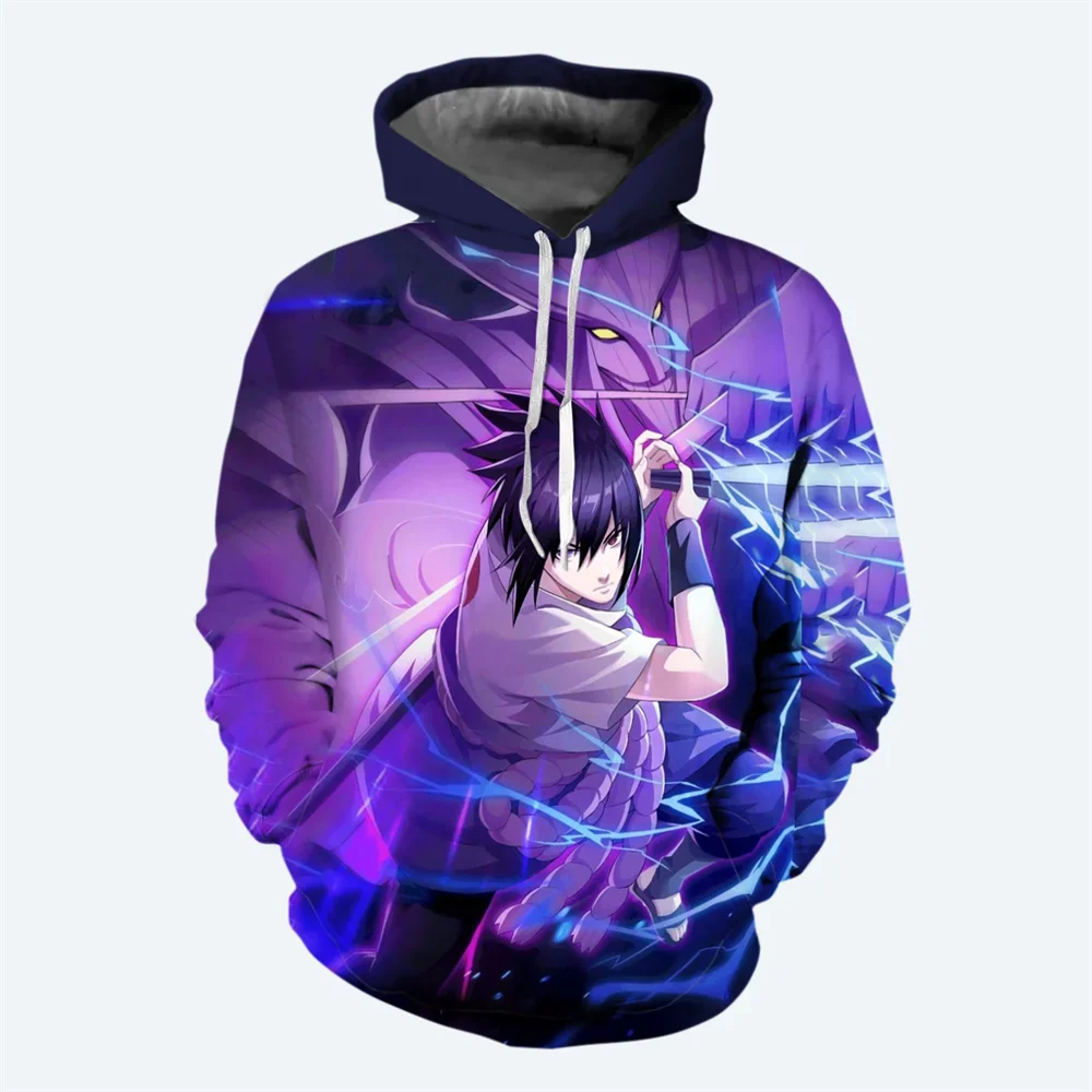 Sweat à capuche imprimé 3D Sasuke Naruto Fashion Pullover Sweatshirt