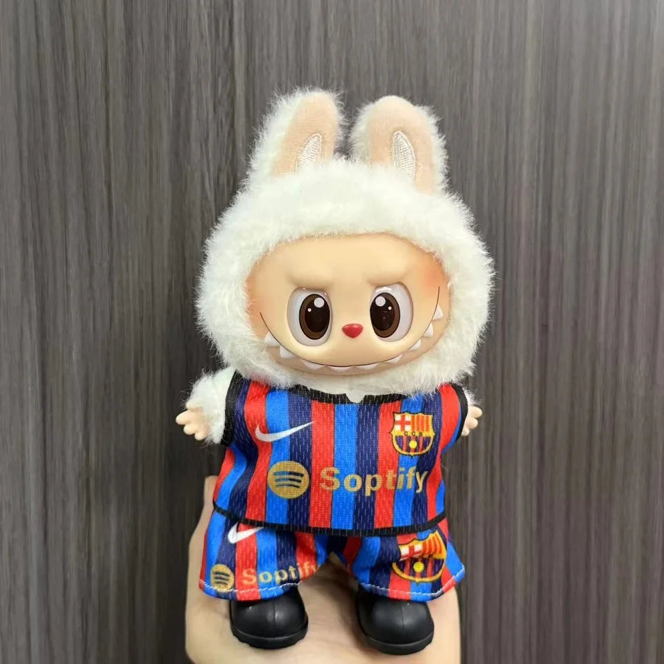 Anime Labubu Puppe Kleidung Fußball Basketball Trikots Labubu Idol V1 V2 Puppen Kleidung Zubehör 15/17 cm Plüsch Puppe Universal