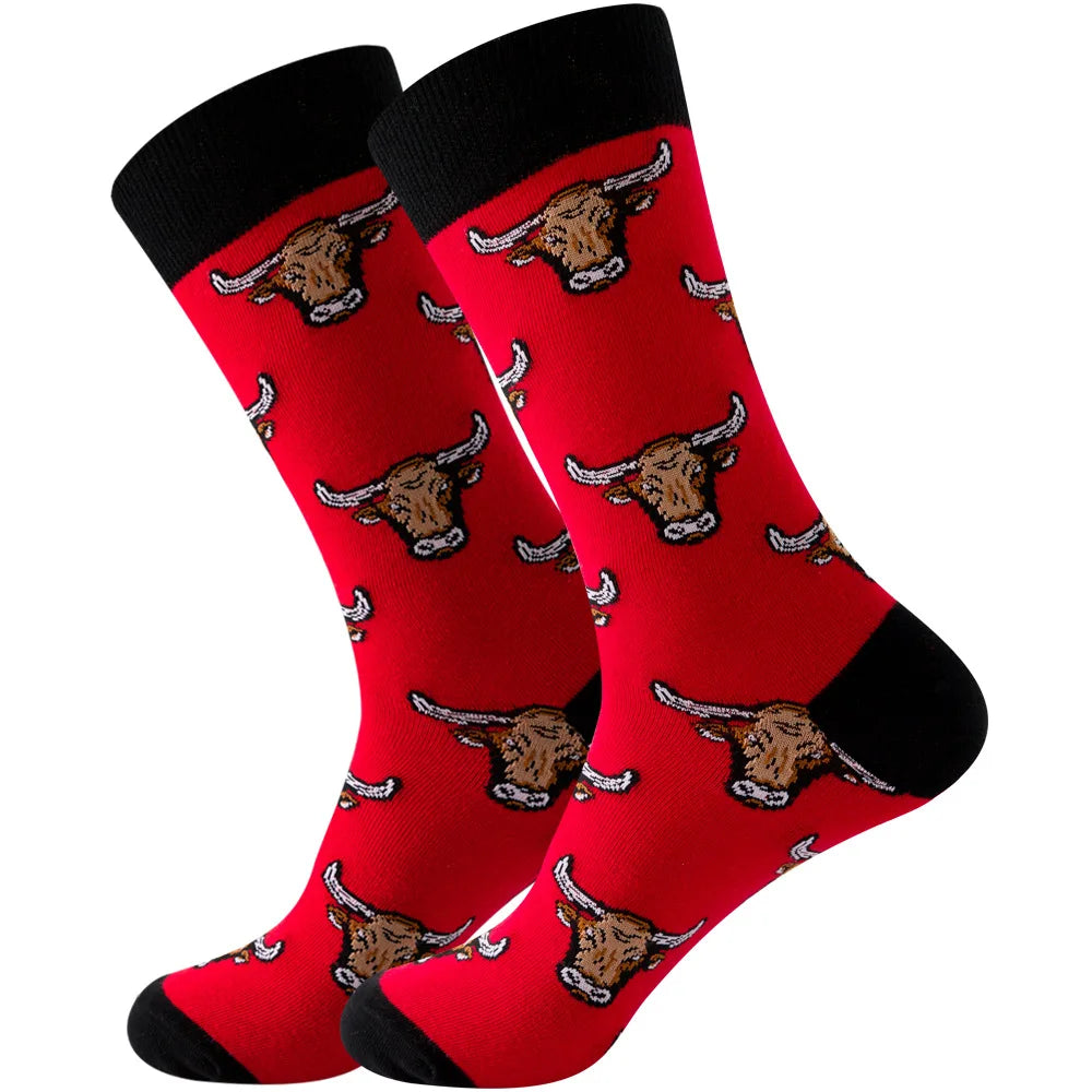 Neue lange Tube-Socken aus gekämmter Baumwolle – Lustige Harajuku Skateboard Crew für Männer