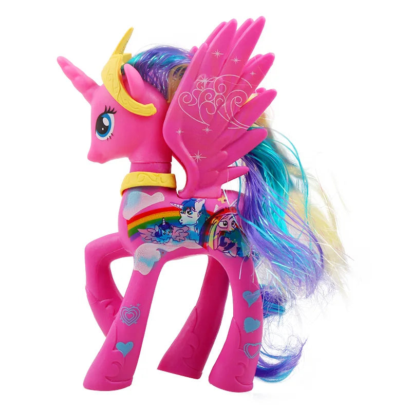 Figurines d'action My Little Pony – Rarity, Applejack, Rainbow Dash, Princesse Celestia Poupées modèles d'anime pour enfants et filles Cadeaux