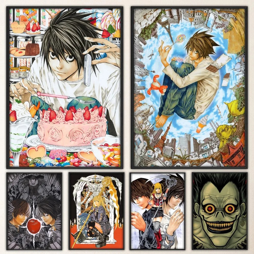 Affiches et impressions d'anime Death Note Hot Poster Sticker mural Petit format