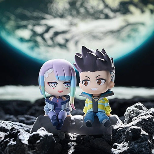 8 cm große Cyberpunk: Edgerunners Qset-Figuren – Lucy &amp; David PVC-Actionmodellspielzeug &amp; Schreibtischdekoration