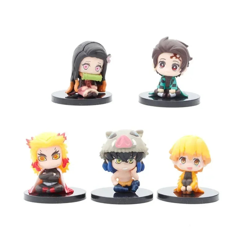 5pcs Demon Slayer Qposket Figures – Nezuko, Tanjirou, Zenitsu, Inosuke, Kyoujurou, Giyuu PVC Model Toys for Children Gift