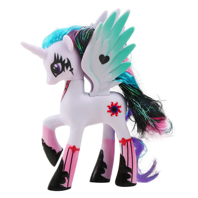 Figurines d'action My Little Pony – Rarity, Applejack, Rainbow Dash, Princesse Celestia Poupées modèles d'anime pour enfants et filles Cadeaux