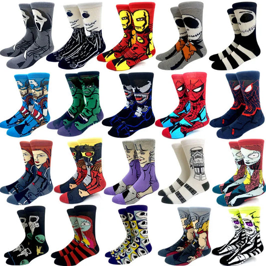 Neue Marvel Anime-Filmsocken – Lustige Wadensocken aus Baumwolle für Männer und Frauen, Cosplay-Hip-Hop-Stil