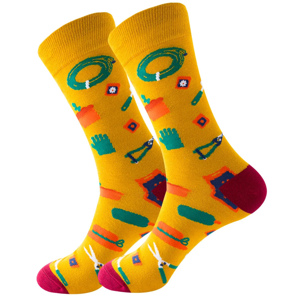 Neue lange Tube-Socken aus gekämmter Baumwolle – Lustige Harajuku Skateboard Crew für Männer
