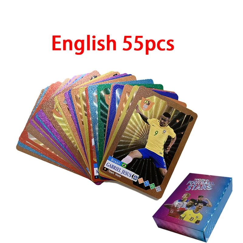 55-27PCS  Football Cards Gold And Silver Limited Edition World Superstar Cards