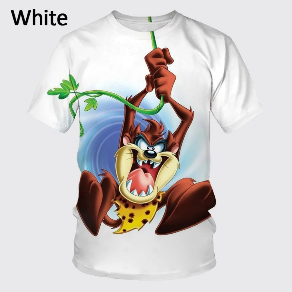 T-shirt classique à col rond avec motif de dessin animé 3D