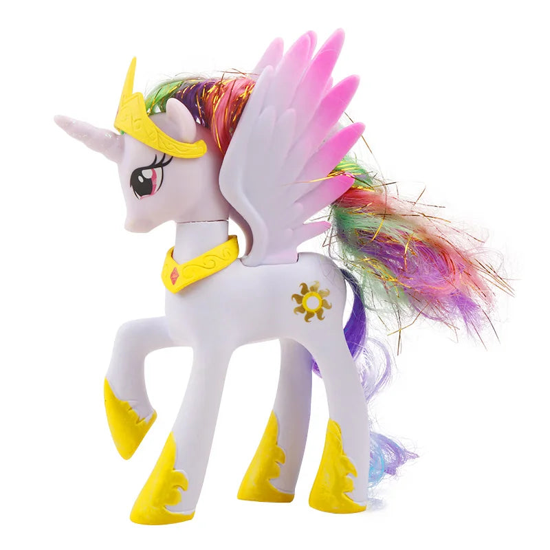 Figurines d'action My Little Pony – Rarity, Applejack, Rainbow Dash, Princesse Celestia Poupées modèles d'anime pour enfants et filles Cadeaux